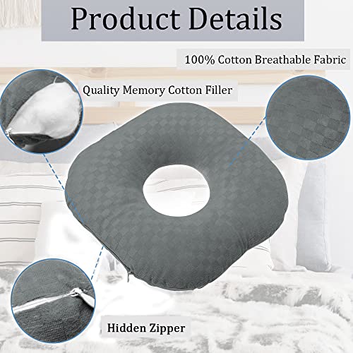 Ear Piercing Pillow with Hole for Cartilage Piercings, CNH Support - color: Dark Gray