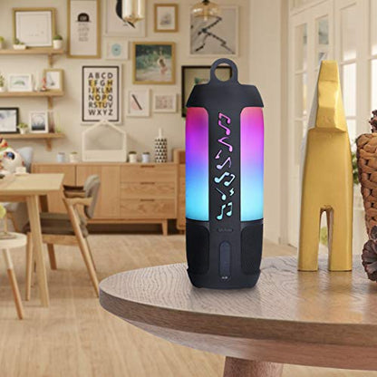 Linkidea Silicone Speaker Case Cover Compatible with JBL Pulse 3 Wireless IPX7 Waterproof Speaker, Protective Soft Skin Sleeve Travel Carrying Pouch with Keychain Hook (Black)
