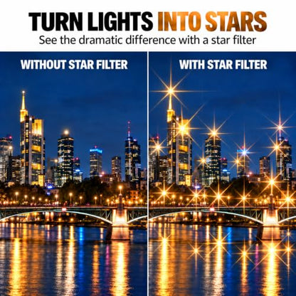 GREEN.L 62mm Star Filter Kit, 4/6/8 Point Rotatable Starburst Set - size: 62mm