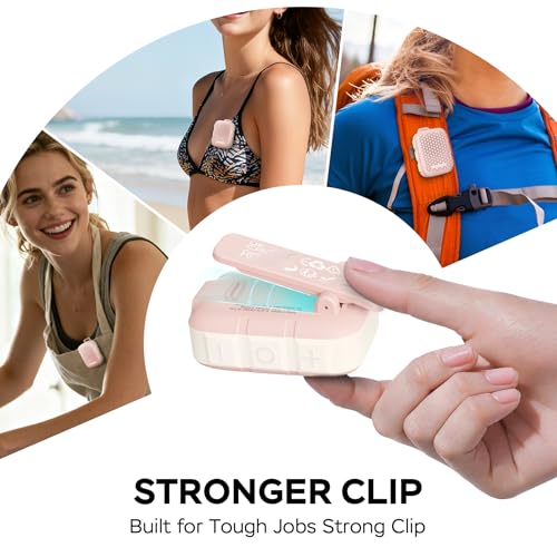 INSMY Wearable Bluetooth Speakers IP67 Waterproof Clip On Small Speaker | Portable Personal Speakers,Clean Sound,Stereo Pair,Wireless,ENC Built-in Mic,Lightweight for Golf Work Pool Gift (Pink) - color: Pink