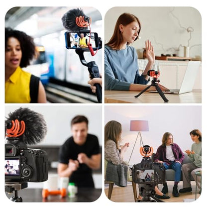 Camera Microphone Shotgun Mic Professional Super Cardioid Video Microphone Perfect for Canon EOS, Nikon DSLR Cameras and Camcorders