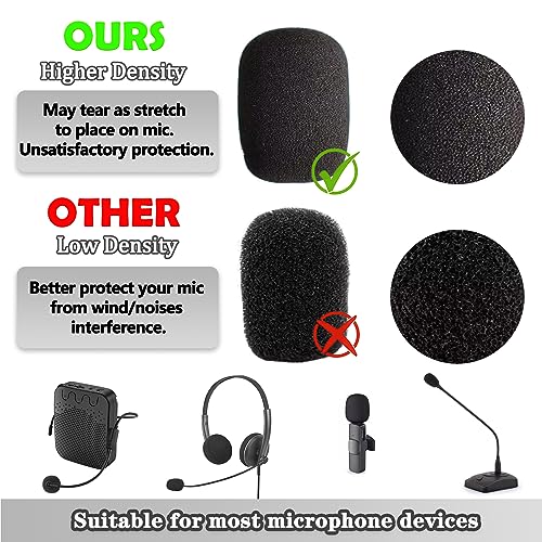 Headset Microphone Covers Foam, Lapel Headset Microphone Windscreen Sponge Foam Microphone Windscreen Mini Foam Cover for Variety of Headset Microphone Noise Reduction - 15 pack - size: 15pcs