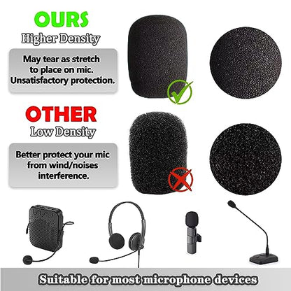 Headset Microphone Covers Foam, Lapel Headset Microphone Windscreen Sponge Foam Microphone Windscreen Mini Foam Cover for Variety of Headset Microphone Noise Reduction (5pcs) - size: 5pcs