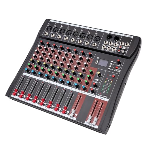 DNYSYSJ Professional DX8 Channel Black bluetooth Live Studio Audio Mixer Mixing Console USB for Bar KTV Adjust Music Atmosphere