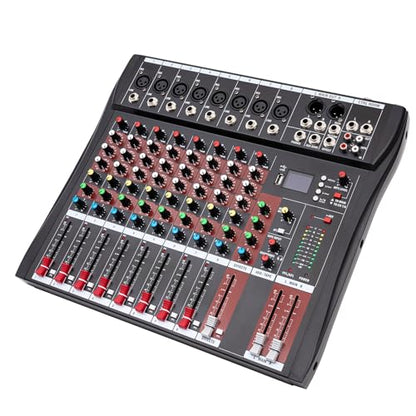 DNYSYSJ Professional DX8 Channel Black bluetooth Live Studio Audio Mixer Mixing Console USB for Bar KTV Adjust Music Atmosphere