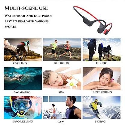 Waterproof Bone Conduction Bluetooth Headphones Ultralight Swimming Headphones IP68 Waterproof Bluetooth 5.3 Open Ear Wireless Sports Headset with MP3 Play 16G Memory for Running Swimming (Black)