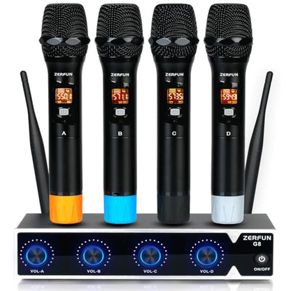 4 Channel Wireless Microphone System Pro (G8 Battery 4 Handheld)