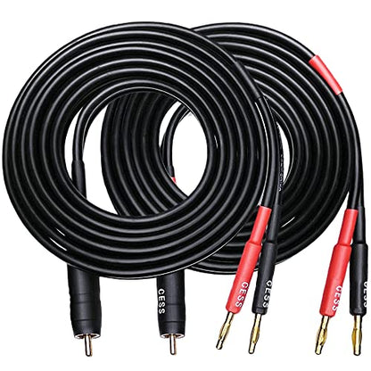 CNCESS RCA to Banana Plug Silicone Wire Speaker Cable (12AWG, 6 Feet) - size: 12AWG 6 Feet