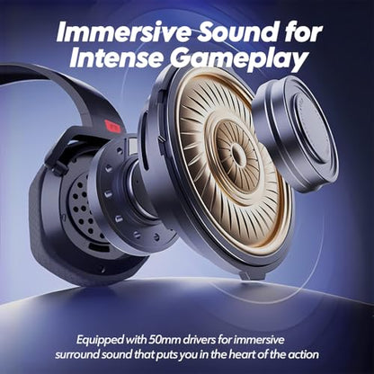 NUBWO Wireless Gaming Headset with Mic for Ps5 Ps4 PC, Zero Interference, 100-Hour Battery All-Day Play, 23ms Sync for Fortnite & Call of Duty/FPS Gamers, Triple Mode All Devices Compatible - Red - color: Red