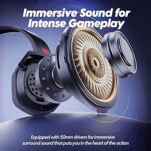 NUBWO Wireless Gaming Headset with Mic for Ps5 Ps4 PC, Zero Interference, 100-Hour Battery All-Day Play, 23ms Sync for Fortnite & Call of Duty/FPS Gamers, Triple Mode All Devices Compatible - Red - color: Red