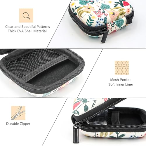 Earbud Case,Headphone Organizer Earbud Storage Bag, Hard EVA Shockproof Cover Carrying Case with Carabiner Clip Compatible with AirPods 5 4 AirPods Pro 2nd /3/2/1 Bose Galaxy Buds (Flower) - color: Flower
