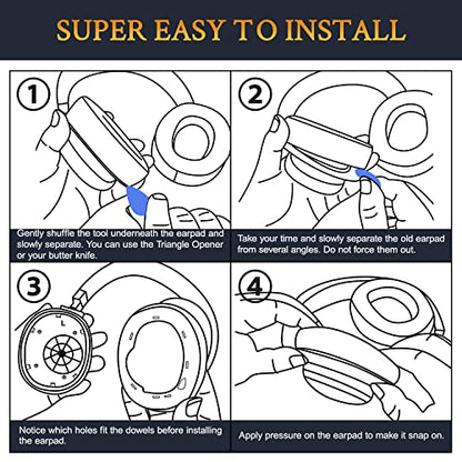 SOULWIT Professional Replacement Ear Pads for JBL Live 500BT/Live 500 BT Around-Ear Wireless Headphone, Earpads Cushions with Softer Protein Leather, Noise Isolation Foam - Navy Blue - color: Navy Blue