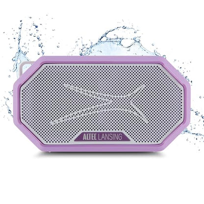 Altec Lansing Portable Bluetooth Speaker HYDRAMINI 2.0, IP67 Waterproof, Portable Speaker, 12h Playtime, Wireless Pairing, USB-C Quick Charge, Magnetic Bluetooth, Voice Assistant Integration - color: Purple/White