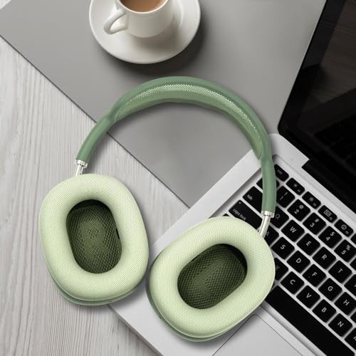 GEVO Upgraded Ear Cushions Replacement Earpads for AirPods Max 1 & 2 Headphones, Protein Leather Ear Pads Ear Covers Cups with Memory Foam and Magnet for AirPods Max 1 & 2 (Green) - color: Green