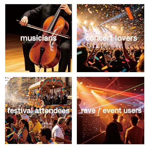 LYSIAN High Fidelity Concert Ear Plugs, 23dB, 2 Pairs with Case, Black | Reusable soft musician earplugs for concerts, festivals & raves; 23dB noise reduction, 2 pairs with aluminum case - color: Black