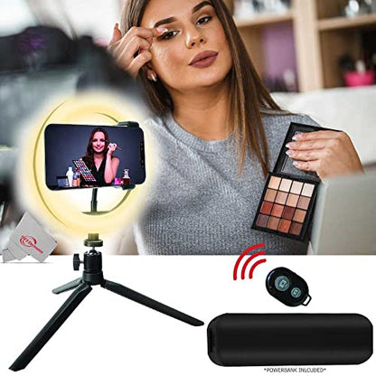 Zoom iQ6 Stereo X/Y Microphone for iPhone/iPad for Recording Audio + 8" LED Ring Light