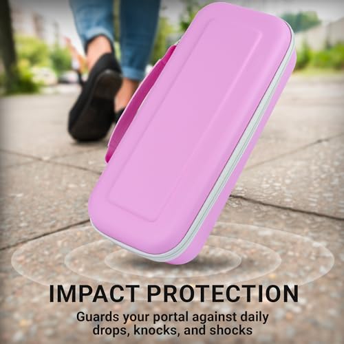 Orzly Carry Case designed for Playstation Portal remote player for PS5 Console holds accessories, Travel and Storage Protection for headset charger and more PINK/GREY - Gift box edition