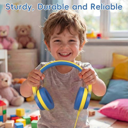 Candy Bila USB C Kids Headphones for School,Wired Over-Ear for Boys Girls | 85dB Safe Volume, Stereo Sound, Adjustable headband, Foldable, Compatible USB-C Plug iPads,Tablets, Laptops, Light Yellow - color: Light Yellow