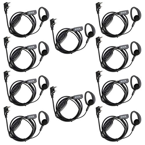 Retevis RT68 Walkie Talkie Earpiece with Mic, for RT22/RT21/H777/RT27/RT68H | Soft Earhook, 2 Pin , Compatible with Kenwood, Pxton, Baofeng BF-888S 2 Way Radio, Two Way Radio Headset(10 Pack) - style: Soft Earhook