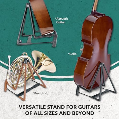 K&M - König & Meyer 17580.014.55 - Heli 2 Guitar Stand - Folding A-Frame for Acoustic Guitars - Adjustable and Collapsible – Sturdy and Durable - Professional Choice - German Made - Black - color: Black