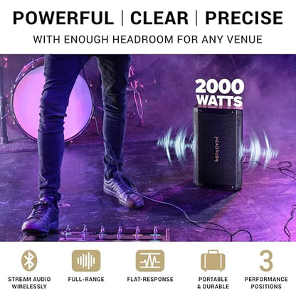 HeadRush FRFR108 MKII 2000W Electric Guitar Amplifier for Modellers | Full-Range Flat-Response 8" Floor Wedge Speaker with Bluetooth for Multi-FX and Amp Modeling Processors - size: 8-inch