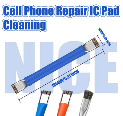 Phone Motherboard IC Cleaning Brush,3pcs Anti-Static Brush, Horse Hair Bristles, Double Ended,Safe Brush Motherboard Cleaning Tools for Keyboards, Cell Phone Parts, Computer Fans