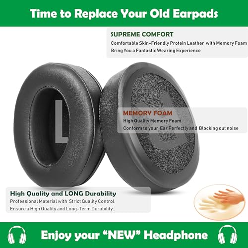 Earpads Cushion Compatible with Avantree Audition, Audition Pro HT5009, AS9PA, HT4189, HT3189, DG59 Headsets Ear Pads Replacement with Softer Protein Leather and Memory Foam