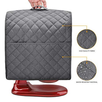 Stand Mixer Dust Cover with 3 Pockets Compatible with KitchenAid Tilt Head, Easy Cleaning,Can Ironable (Dark Gray, Fits for 4.5-Quart and All 5-Quart)