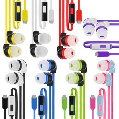 30-Pack USB C Wired Earbuds with Mic, Type C In-Ear Headphones w/ Noise Cancelling & Volume Control, Compatible with iPhone 16/15 Pro, iPad Pro, Galaxy S23/S22/S21/S20, Note 10/20, Kindle Fire Max 11