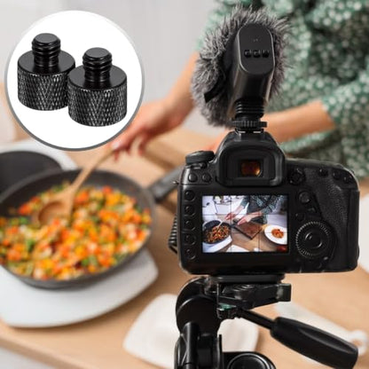 2 Pack Mic Stand Adapter Microphone Stand Adapter 5/8 Female to 3/8 Male Thread Screw 5/8 to 3/8 Adapters for Microphone Stands Boom Arm Camera Tripod