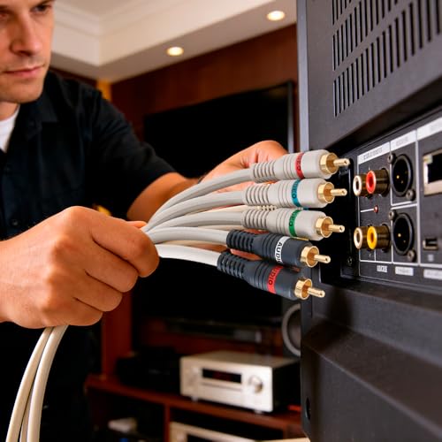STEREN Component Video Cable - 12 Ft RCA Cable - DVD Cables to Connect to The TV - Component Cables - 5 RCA Cable - RCA to Component - 5 RCA Component Video and Audio Cable - 3.6 Meters 254-612IV