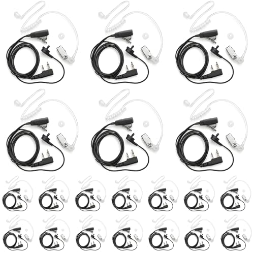 KENMAX® 2 Pin Air Covert Acoustic Earpiece Headset for Two Way Radio Kenwood PUXING Baofeng UV-3R Plus UV-5R UV-5RA 888S - color: Pack of 20