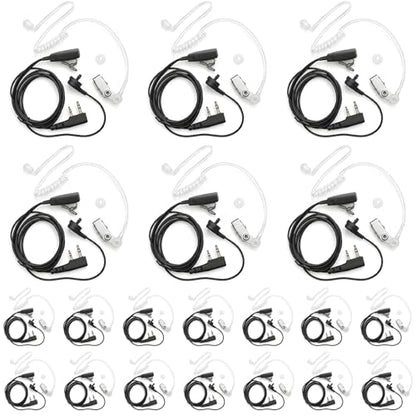KENMAX® 2 Pin Air Covert Acoustic Earpiece Headset for Two Way Radio Kenwood PUXING Baofeng UV-3R Plus UV-5R UV-5RA 888S - color: Pack of 20