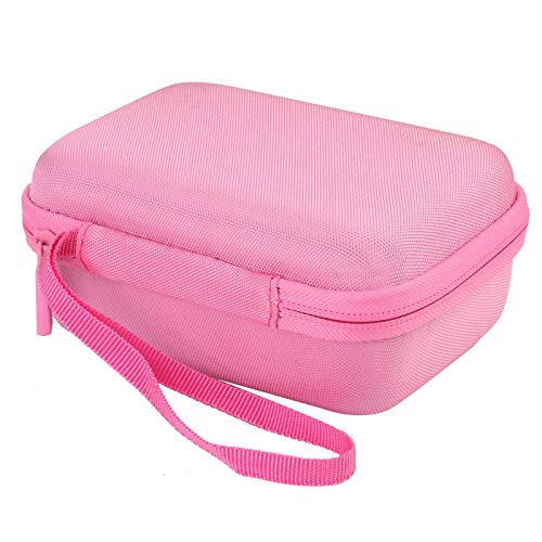 for JBL Go 5/4/3 Ultra Portable Speaker Hard Travel Case, Pink+White | Protective Storage Bag with Mesh Pocket & Hand Strap, Shockproof EVA Carrying Box, Soft Lining - color: Pink Case + Inner White