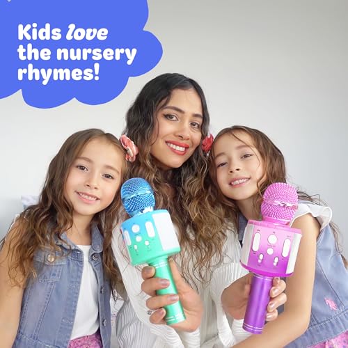 Move2Play, Kids Karaoke Microphone | Includes Pre-Loaded Songs & Bluetooth | Kids Birthday Party Gift | Toy for All Ages 2, 3, 4, 5, 6+ Year Old Girls, Boys & Toddlers - color: Blue