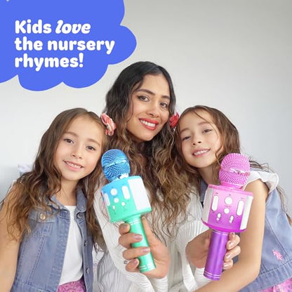 Move2Play, Kids Karaoke Microphone | Includes Pre-Loaded Songs & Bluetooth | Kids Birthday Party Gift | Toy for All Ages 2, 3, 4, 5, 6+ Year Old Girls, Boys & Toddlers - color: Blue