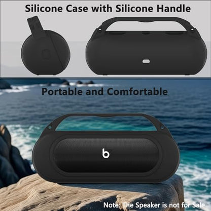 Silicone Cover and Hard Carrying Case for Beats Pill 2024 Bluetooth Speaker | Protective Cover Case for Beats Pill Speaker Accessories, Scratch-Resistant and Drop-Proof Cover (Black Case) - color: Black Case