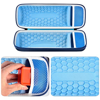 Comecase Hard Travel Case for JBL Charge 4/ Charge 5 Waterproof Bluetooth Speaker. Carrying Storage Bag Fits Charger and USB Cable - Blue+Inside Blue (Case Only) - color: Blue