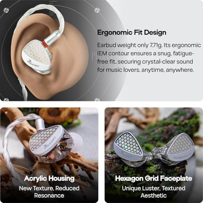 Linsoul Kiwi Ears Orchestra II 10BA Professional in-Ear Monitor, HiFi Wired IEM Earbuds with Superlative Tonal Balance Kiwi Ears SONICAP Waterproof Earbud Case,Hard Protective IEM Storage B