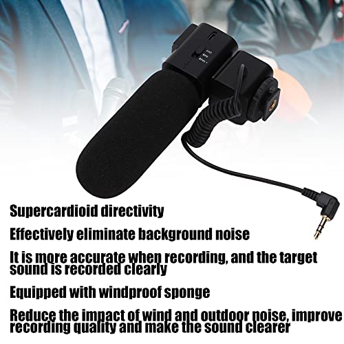 FLEXMAN Interview Shotgun Microphone, Single Soundtrack Supercardioid Camera Microphone with Cold Shoe Mount, Universal Professional Video Microphone for Interviews Broadcasts
