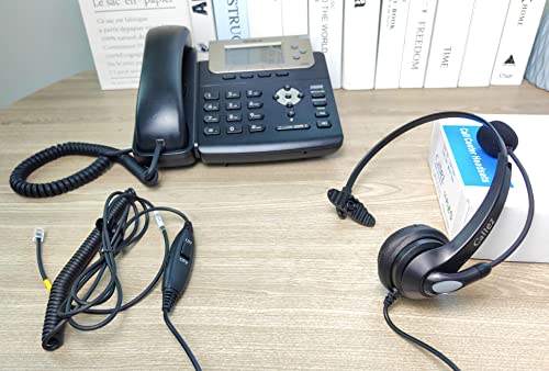 Callez RJ9 Telephone Headset for Yealink Grandstream Avaya Panasonic Snom | Office Phone Headset with Noise Cancelling Microphone, Work for Yealink T31P T33G T46U T54W T57W Grandstream GRP2612 2613
