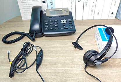 Callez RJ9 Telephone Headset for Yealink Grandstream Avaya Panasonic Snom | Office Phone Headset with Noise Cancelling Microphone, Work for Yealink T31P T33G T46U T54W T57W Grandstream GRP2612 2613
