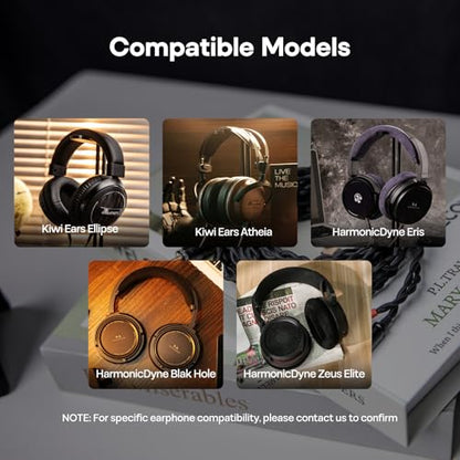 Linsoul Tripowin Nova 2M Over-Ear Monitor Headphone Cable | 4-Strand Silver Foil/OCC Hybrid Upgrade Cable , Dual 3.5mm to 4.4mm/3.5mm/XLR Plug, for Musicians Audiophiles, 3.5mm, Black - style: 3.5mm