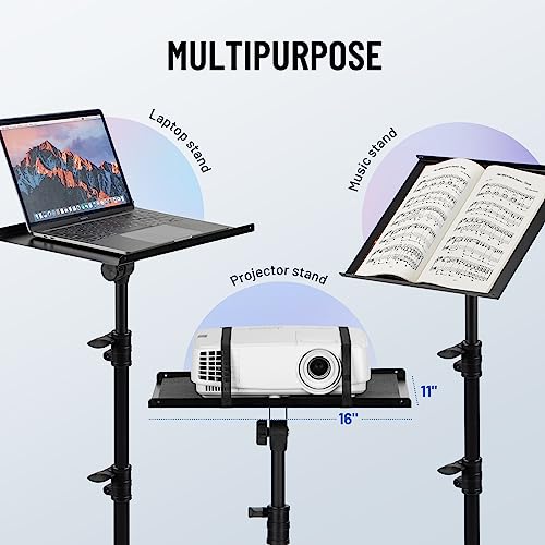 CAHAYA Projector Stand Tripod Adjustable Height Portable Laptop Rack Tray | 26-51.5" Adjustable Height Holder for Projectors Laptops Books Tablets Heavy-duty Stand for Outdoor Movies Music - style: Tripod Projector Stand