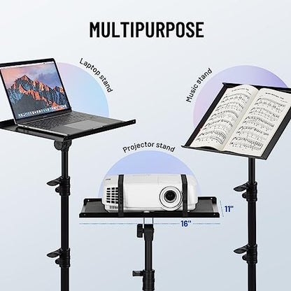 CAHAYA Projector Stand Tripod Adjustable Height Portable Laptop Rack Tray | 26-51.5" Adjustable Height Holder for Projectors Laptops Books Tablets Heavy-duty Stand for Outdoor Movies Music - style: Tripod Projector Stand