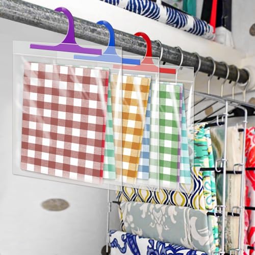 24 Pack Hanging Storage Bags, Headphone Storage Bags, Colorful Large Hook 10 x 12.5-inch Clear Plastic Bags for Classroom, Library, and Pharmacy Use