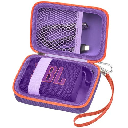 Speaker Case for JBL Go 5/4/3, Case Only | Hard Case, Mesh Pocket for Charging Cable, Compact Travel Carry, Speaker Not Included, Purple - color: Purple