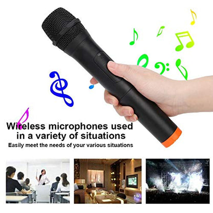 Tangxi VHF Microphone, Universal Handheld Karaoke Mic Speaker, Over 110 DB Outdoor Indoor Cordless Microphone System with USB Reciver for Singing, Karaoke, Speech,