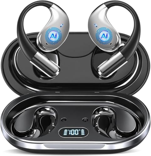 Open Ear Bone Conduction Headphones，,Over Ear Earbuds with Ergonomic Earhook,Bluetooth Headphones 5.4 with Smart Digital Display,50H Playtime Translation Earbuds Real Time - AI 144 Language10