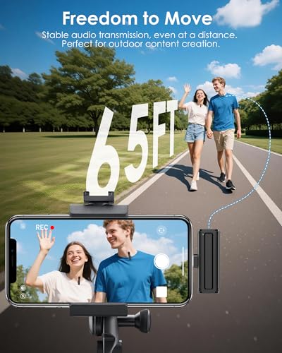 Wireless Mini Microphone for iPhone, iPad, Android, 2 Pack Lavalier Mic with 360° Rotatable Clip, Plug and Play Noise Reduction USB-C Mic for Video Recording YouTube TikTok Podcast Content Creators